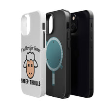 DistinctInk ToughCase for Apple iPhone, Compatible with MagSafe Charging - I'm Here for Some SHEEP Thrills