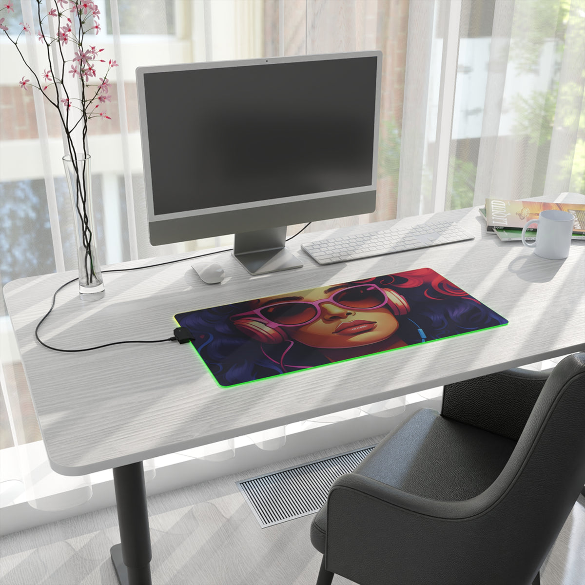 LED Gaming Mouse Pad with Living a Full Life Design for LGBTQ+ Pride, view 10