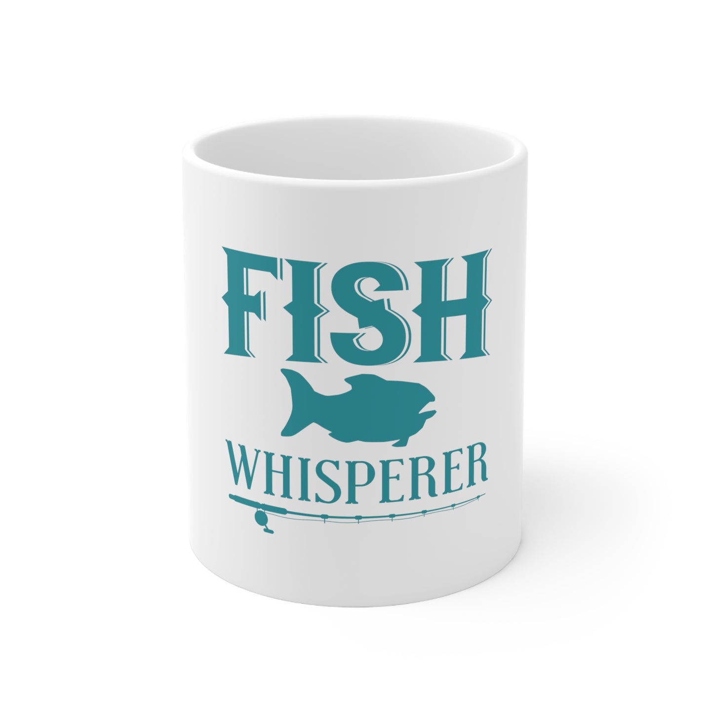 DistinctInk Glossy White Coffee / Tea Mug - Fish Whisperer
