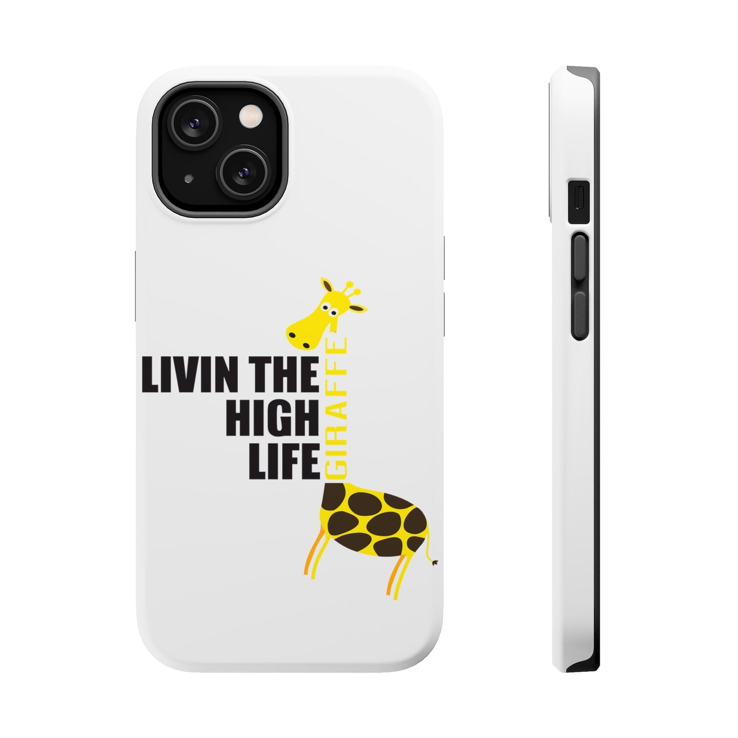 DistinctInk ToughCase for Apple iPhone, Compatible with MagSafe Charging - Livin the High Life - Giraffe