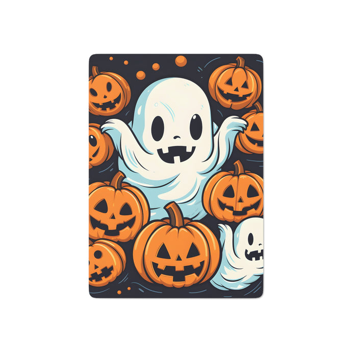 DistinctInk Playing / Poker Cards with The Ghostly Skeleton Pumpkin Design for Halloween