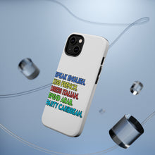 DistinctInk ToughCase for Apple iPhone, Compatible with MagSafe Charging - Speak English Kiss French Dress Italian