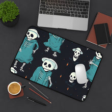 DistinctInk Desk Mat with Haunted Skeleton Crew Design for Halloween