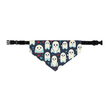 DistinctInk Adjustable Pet Banana Collar with Skelephants and Ghostly Ghouls Design for Halloween