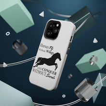 DistinctInk ToughCase for Apple iPhone, Compatible with MagSafe Charging - Horses Fly Without Wings