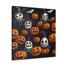 DistinctInk Canvas Wall Art with "Halloween Haunts and Pumpkin Pals" for Halloween