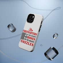 DistinctInk ToughCase for Apple iPhone, Compatible with MagSafe Charging - Firefights Have Longest Hoses and Biggest Nozzles