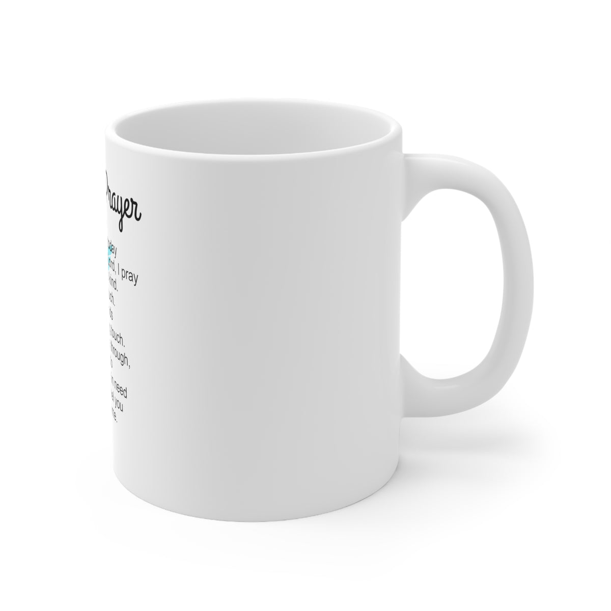 Glossy White Coffee / Tea Mug - A Nurse's Prayer, view 3