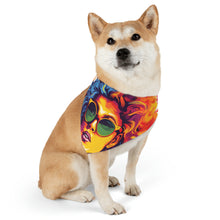 DistinctInk Adjustable Pet Banana Collar with A World of Words Design for LGBTQ+ Pride
