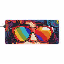 DistinctInk LED Gaming Mouse Pad with Start Building Your Dreams Design for LGBTQ+ Pride