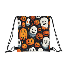 DistinctInk Drawstring Bag Backpack with Spooky Halloween Night Design for Halloween