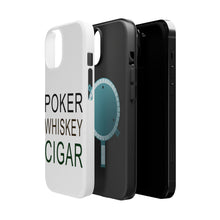 DistinctInk ToughCase for Apple iPhone, Compatible with MagSafe Charging - Poker Whiskey Cigar