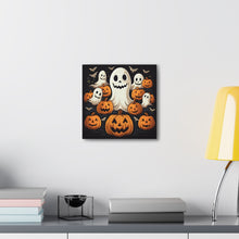 DistinctInk Canvas Wall Art with Haunted Skeleton Jack-O-Lantern for Halloween