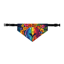 DistinctInk Adjustable Pet Banana Collar with A World of Possibilities Design for LGBTQ+ Pride