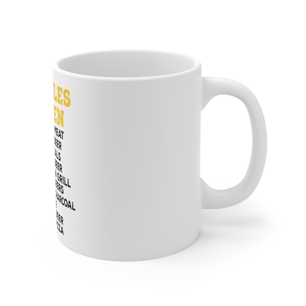Glossy White Coffee / Tea Mug - BBQ Rules for Men, view 3