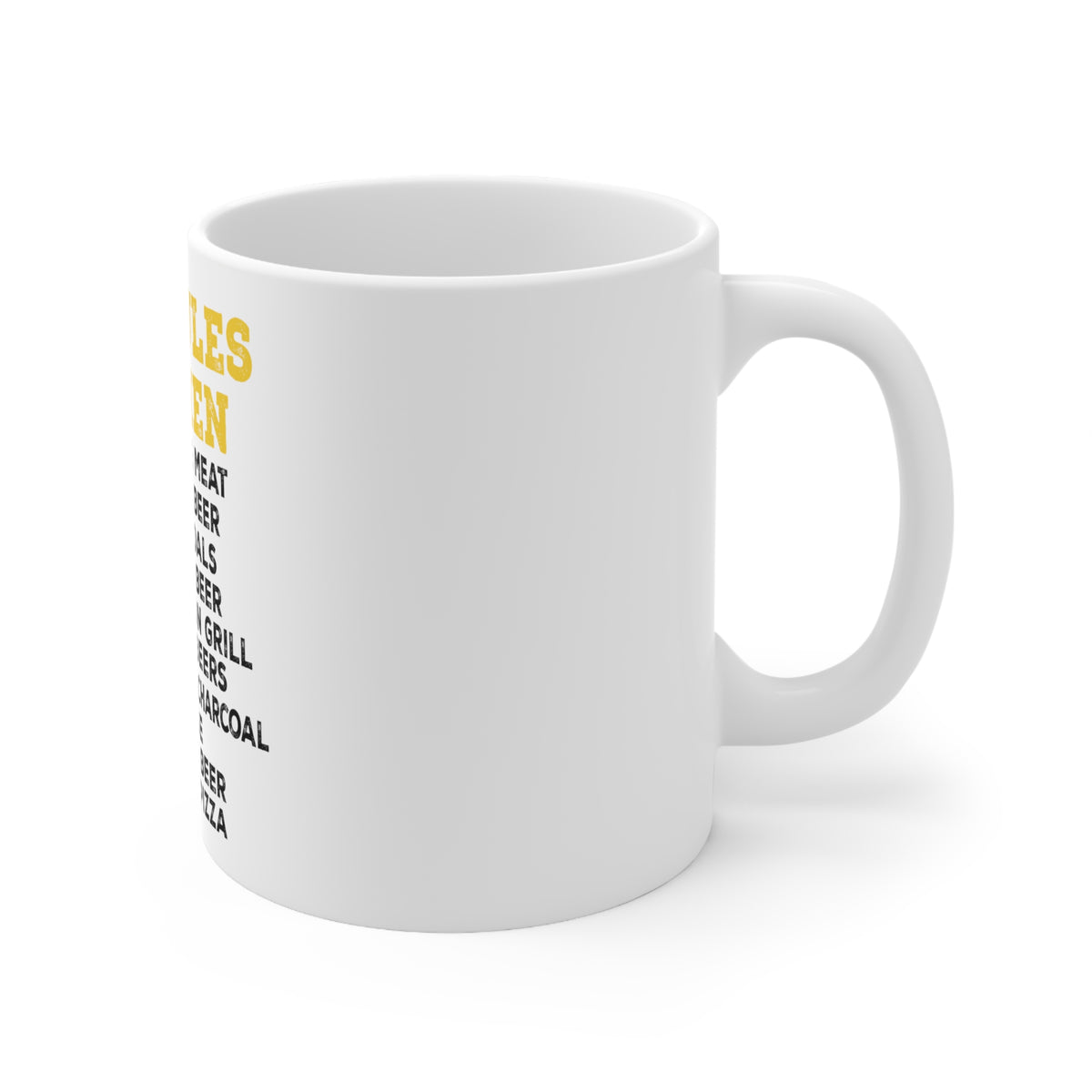 Glossy White Coffee / Tea Mug - BBQ Rules for Men, view 3