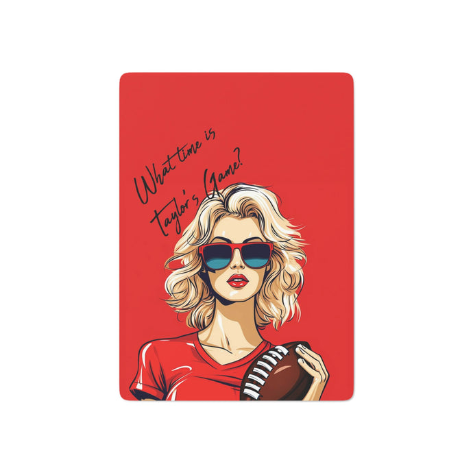 DistinctInk Playing Poker Cards with What Time Is Taylor's Game? design