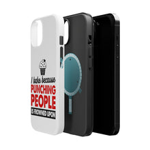 DistinctInk ToughCase for Apple iPhone, Compatible with MagSafe Charging - I Bake Because Punching People is Frowned Upon