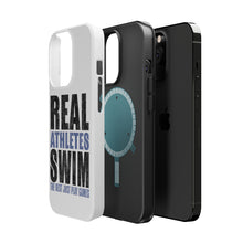 DistinctInk ToughCase for Apple iPhone, Compatible with MagSafe Charging - Real Athletes Swim Rest Play Games