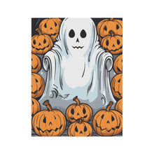 DistinctInk Garden & House Banner / Flag with Skeletal Ghostly Pumpkins Design for Halloween