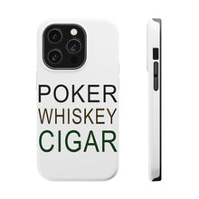 DistinctInk ToughCase for Apple iPhone, Compatible with MagSafe Charging - Poker Whiskey Cigar