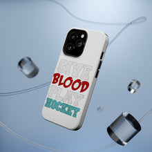 DistinctInk ToughCase for Apple iPhone, Compatible with MagSafe Charging - Give Blood Play Hockey