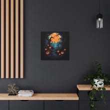 DistinctInk Canvas Wall Art with Haunted Evening Nightmare for Halloween