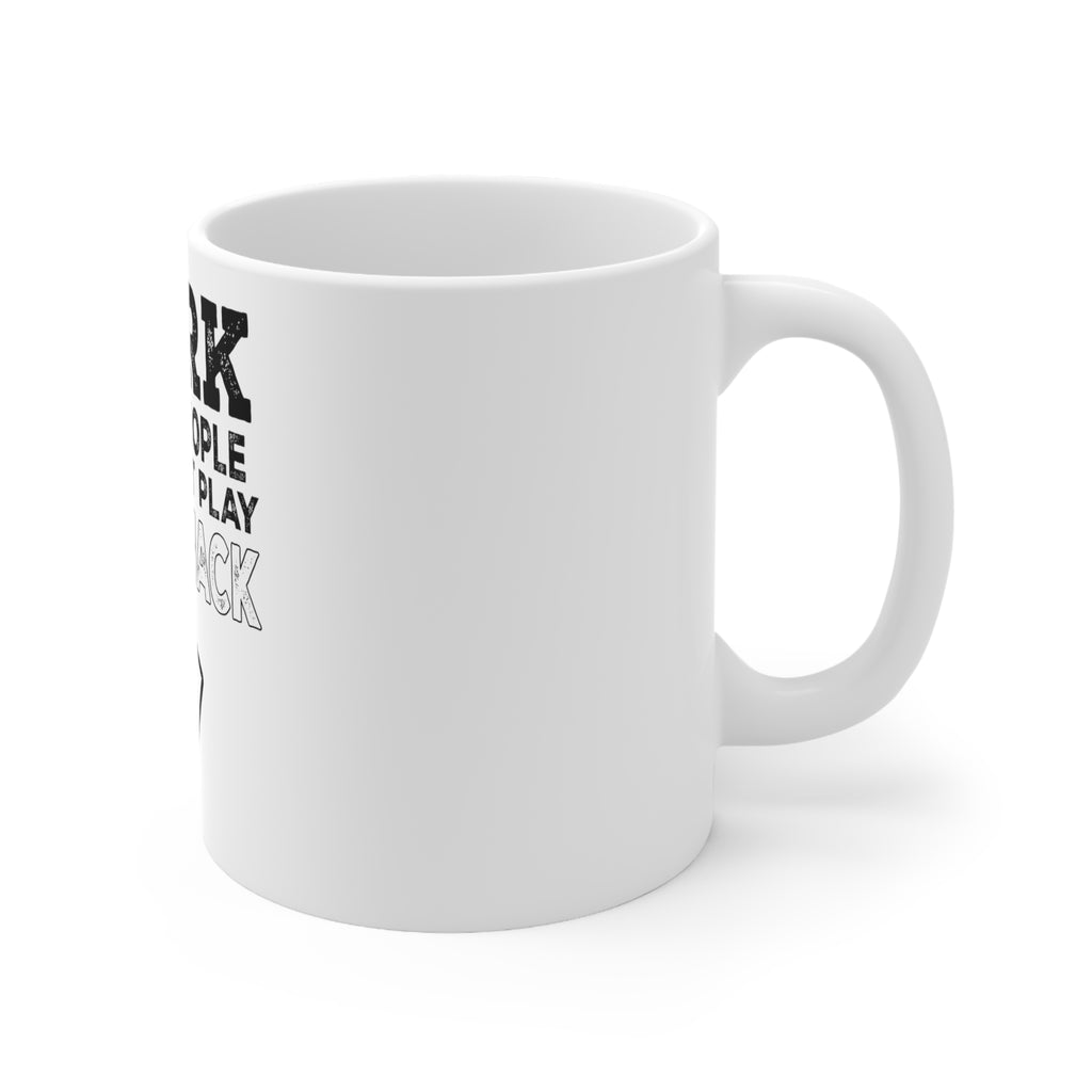 Glossy White Coffee / Tea Mug - Work is for People Who Can't Play Blackjack, view 3