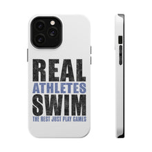 DistinctInk ToughCase for Apple iPhone, Compatible with MagSafe Charging - Real Athletes Swim Rest Play Games