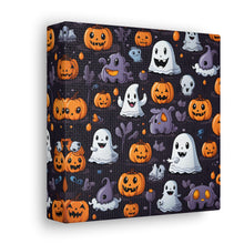 DistinctInk Canvas Wall Art with Spooky Bat-o-lanterns for Halloween