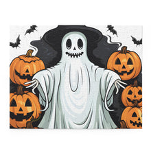 DistinctInk Jigsaw Puzzle with Ghost Skeleton Pumpkins Pattern Design for Halloween