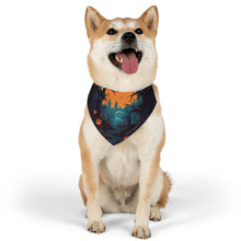 DistinctInk Adjustable Pet Banana Collar with Haunted Evening Nightmare Design for Halloween