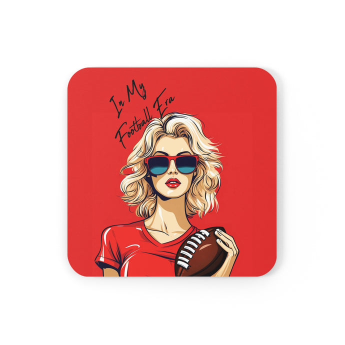 DistinctInk (Set of 4) Corkwood Coasters with In My Football Era design