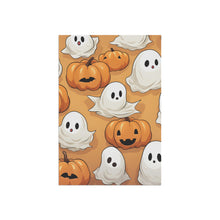 DistinctInk Garden & House Banner / Flag with Ghostly Skeleton Pumpkin Patch Design for Halloween
