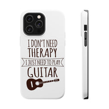 DistinctInk ToughCase for Apple iPhone, Compatible with MagSafe Charging - Don't Need Therapy Need to Play Guitar