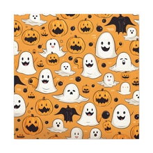 DistinctInk Canvas Wall Art with Ghoulish Bats and Pumpkins for Halloween