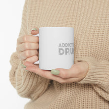 DistinctInk Glossy White Coffee / Tea Mug - Addicted to Drums