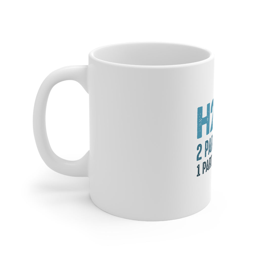 Glossy White Coffee / Tea Mug - H20 = 2 Parts Heart 1 Part Obsession, view 2