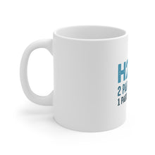 DistinctInk Glossy White Coffee / Tea Mug - H20 = 2 Parts Heart 1 Part Obsession