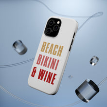DistinctInk ToughCase for Apple iPhone, Compatible with MagSafe Charging - Beach Bikini & Wine