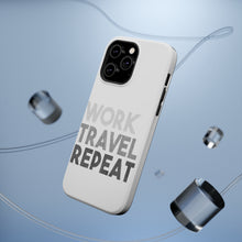 DistinctInk ToughCase for Apple iPhone, Compatible with MagSafe Charging - Work Travel Repeat