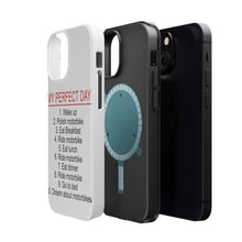 DistinctInk ToughCase for Apple iPhone, Compatible with MagSafe Charging - My Perfect Day - Motorbike Motorcycle