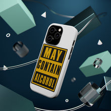 DistinctInk ToughCase for Apple iPhone, Compatible with MagSafe Charging - May Contain Alcohol Warning Sign