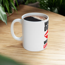 DistinctInk Glossy White Coffee / Tea Mug - When in Doubt Where Red Lipstick