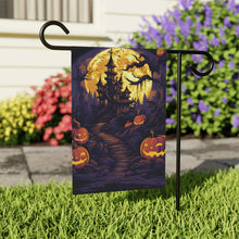 DistinctInk Garden & House Banner / Flag with Ghostly Ghouls in the Graveyard Design for Halloween