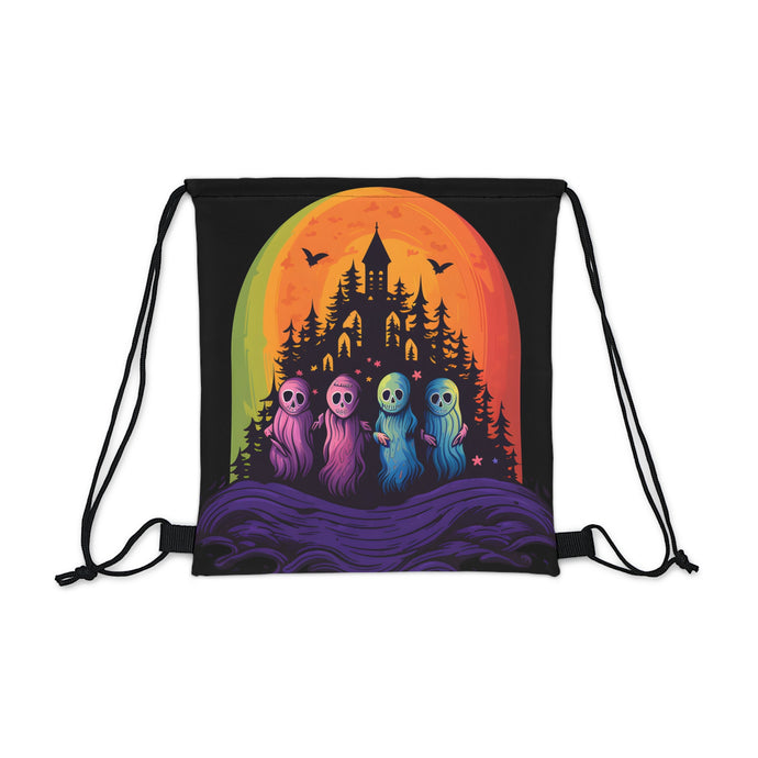DistinctInk Drawstring Bag Backpack with Discover Your True Path Design for Halloween  LGBTQ+ Pride