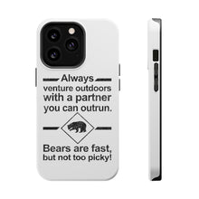DistinctInk ToughCase for Apple iPhone, Compatible with MagSafe Charging - Bears Are Fast But Not Too Picky