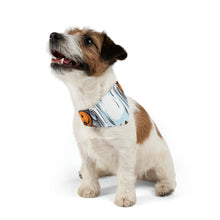 DistinctInk Adjustable Pet Banana Collar with Skeletal Ghostly Pumpkins Design for Halloween