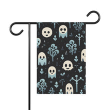 DistinctInk Garden & House Banner / Flag with Ghastly Skeletal Shadows Design for Halloween