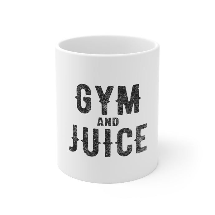 DistinctInk Glossy White Coffee / Tea Mug - Gym And Juice
